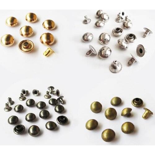 100 Pieces/Batch 4mm Mushroom Rivets Round Rivets Copper Faced Iron Leather Craft Wallet Fastening Buttons