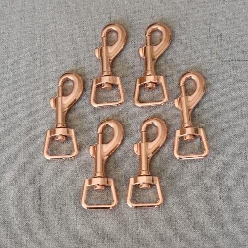 100 Pieces Rose Gold 15mm Hooks Clips Shape Carabiner Alloy Buckle Key Chain Gift Practical Key Ring Safe Clasps Key buckle belt