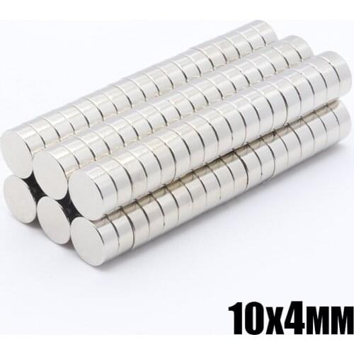 100pcs 10x4 mm Neodymium magnet 10*4 Rare Earth small Strong Round permanent 10*4mm fridge Electromagnet NdFeB nickle magnetic