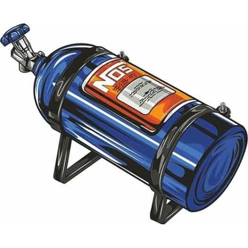 13cm x 10.6cm for Nos Bottle Funny Car Stickers Vinyl Sunscreen RV VAN Fine Decal JDM Accessories Logo Glue Sticker