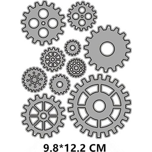 2021 New Mechanical Gear Cutting Dies DIY Scrapbooking Embossing Paper Photo Frame Stamps Crafts Template Mould Stencils