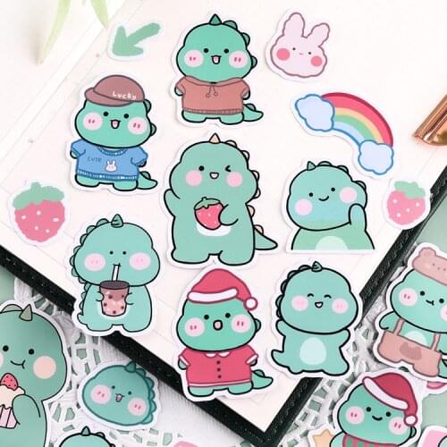 33pcs Original handbill Hanfeng cute dinosaur stickers handbill DIY album ins style decoration material small pattern