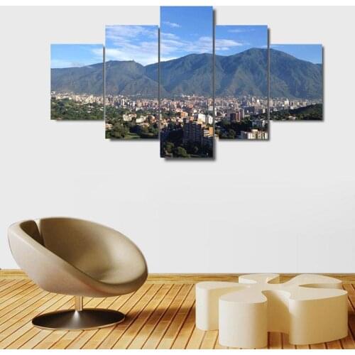5 Pieces Canvas Print Avila Caracas Mountain Painting Wall Art Poster Modern Home Decoration for Living Room Pictures Unframed