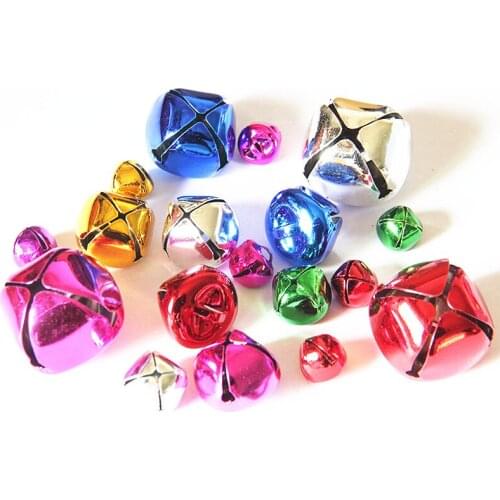 50Pcs Cross Iron Bell Vakuumbeschichtung Farbmischung Christmas Open Bells Pendant Handmade Party DIY Craft Accessories