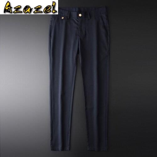 Azazel Wool Mens Pants Luxury Business Casual Male Suit Pants Autumn And Winter Slim Fit Solid Color Man Trousers