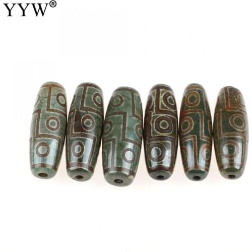 Natural Tibetan Agate Dzi Beads Vintage Jewelry Green Stone Beads Chinese Jewelry Antique Agates Beads For Men Women Diy