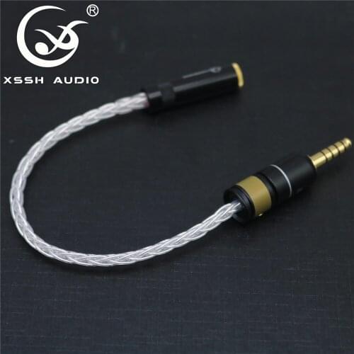 HIFI OFC pure copper 4.4mm male to 3.5mm female adapter Cables OCCC-AG Headphone Earphone Extension Audio Wire Cord Aux Cable