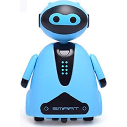 Inductive Electric Robot with LED Light Auto-Induction Car Follow Black Line Toy R7RB