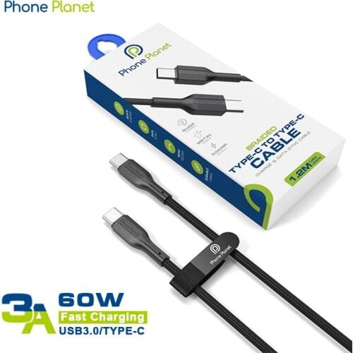 Phone Planet USB Type C 3A Cable PP Yarn Braid Fast Charging Data Mobile Phone Charger Type-C Cable For Huawei Xiaomi Samsung