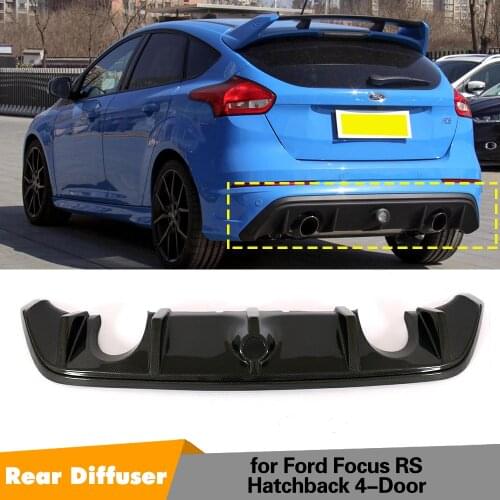 For Ford Focus RS Hatchback 2016 2017 2018 Rear Bumper Diffuser Lip Body Kit Carbon Fiber
