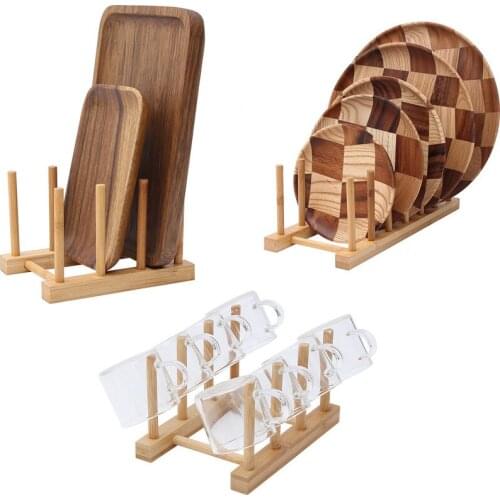 Hot Selling Fashion DIY Wood Display Stand Show Book Plate Tray And Cup Wholesale Jewelry Display Stand For Home Arrange