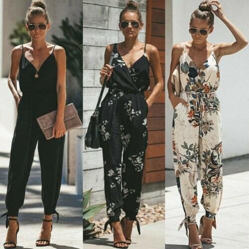 Hot Women Sleeveless Loose Baggy Trousers Overalls Pants Solid Romper Jumpsuit Grace Elegant