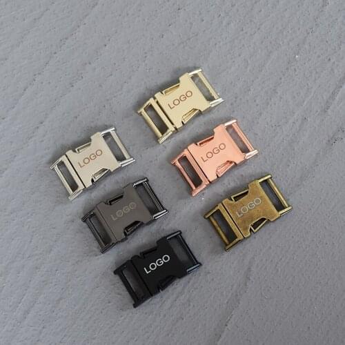 LOGO 10 Pcs 15mm Laser Engraving Metal Quick Side Release Buckles for Webbing Tactical Belt Safety Strong Hooks Clips DIY