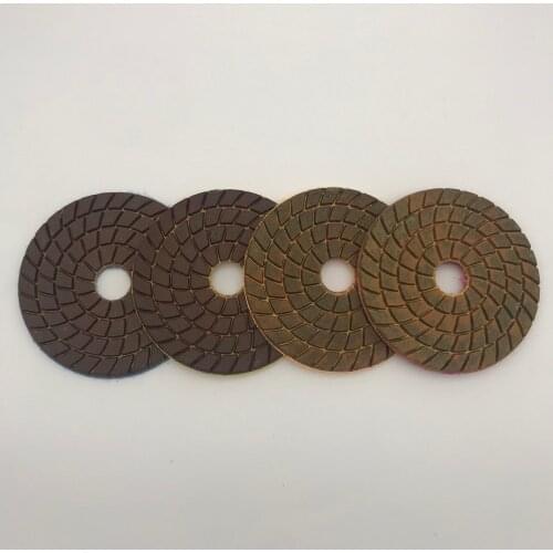 Metal Polishing Pad 4 inch (100 mm) Copper Metal Bond Circle Polishing Wheel for Marble Granite Concrete