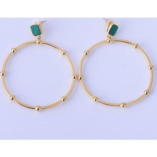 Fashionable and retro Roman style with Green Stone Earrings