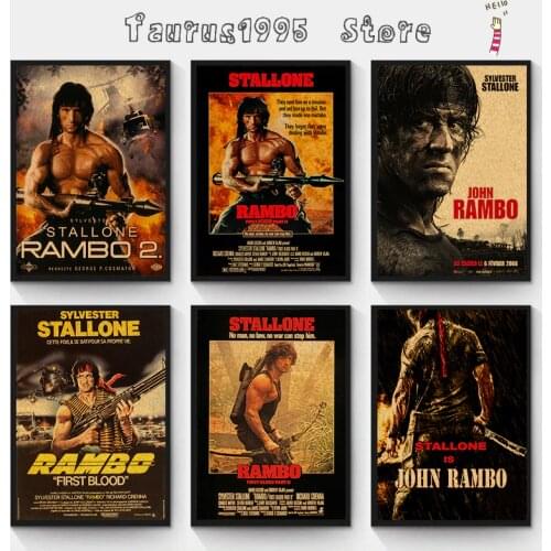 New First blood Rambo classic movie kraft paper poste Home Decoration Livingroom Bedroom Bar Home