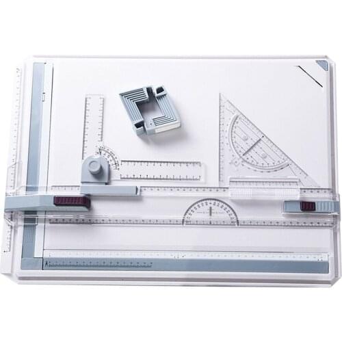 Portable Durable Drawing Board A3 Adjustable Angle Drafting Tables Parallel Rulers Corner Clips Designer Measuring Tool Set
