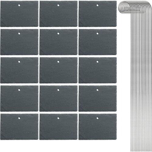 Practical Slate Plant Labels Garden Plant Markers Herb Labels Greenhouse Accessories Garden Stakes, 15PCS