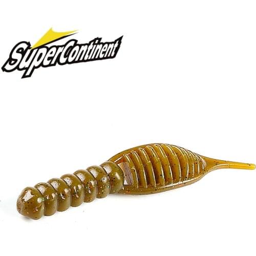 Supercontinent fanatik Lures 80mm/8pcs 55mm/15pcs Soft Lure Fishing Lures Soft Silicone Baits Larva soft bait