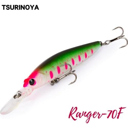 TSURINOYA Fishing Lure 70mm 5.2g Floating Minnow Bait Diving 1-1.5m Isca Artificial Bait Peche Leurre Fishing Wobbler Pesca Bait