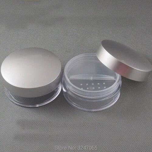 50ML 30pcs/lot Empty Plastic Loose Powder Jar with Rotating Sifter, Cosmetic Powder Refillable Case, Professional Makeup Tools