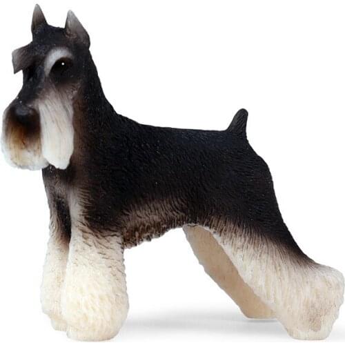 Schnauzer Dog Figures Wild Animals Pet Dog Model Collection Cognition Educational Toys for Children Gift Home Decor