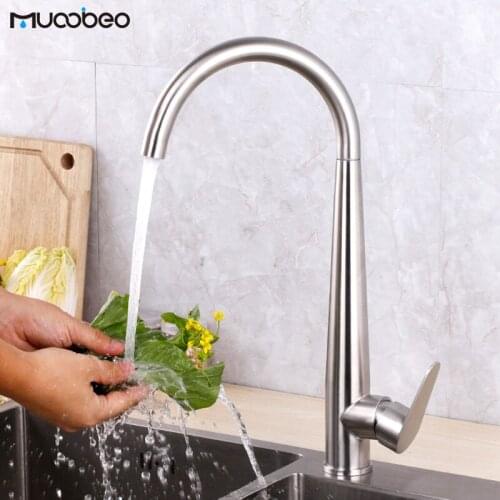 304 Stainless Steel Kitchen Bar Faucet Deck Mounted Single Handle Mixer Tap Hot And Cold Water Faucet For Kitchen