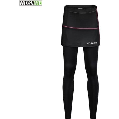 WOSAWE Cycling pants Breathable Cooler Fabric Bike Clothing Cycling Pants Bicycle Woman Pants Tights With Skirts spring autumn