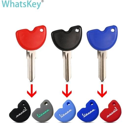 WhatsKey Silicone Motorcycle Uncut Blade Key For Vespa Piaggio 3VTE Fly 125 250 300 GTV VESPA LXV150 GTS250 GTS300 Scooter parts