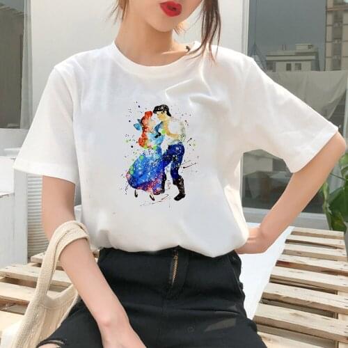 Fairy Grunge Ariel t-shirt Women Little Mermaid T shirt Color Autumn Youth White T-shirt Cartoon Disney Princes Women Clothing