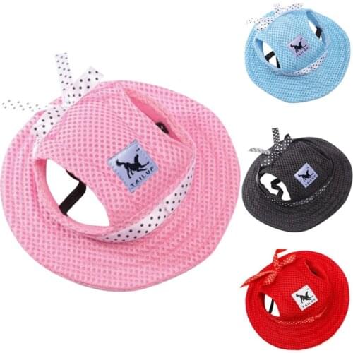 Pet Dog Hat Cap Breathable Net Cloth Outdoor Dog Cap Canvas Small Dog Comfortable Hat Sunscreen Accessories Dog Accessories
