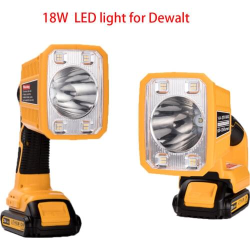 18W Portable LED Lamp Work Light For Dewalt 18V Li-Ion Battery Flashlight with LED Lights With USB Outdoor Lighting(NO Battery)