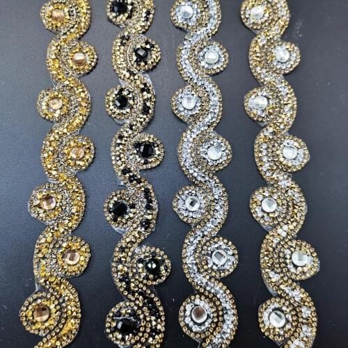 20cm Rhinestones Banding Wholesale Garment Accessories Wedding Decoration Trim Bridesmaid DIY Dress Shoes Silver Crystal