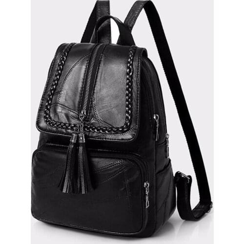 2021 Brand Minimalism Female Backpack Pu Leather Youth Women Bagpack Beautiful Fashion Girl Casual Rucksacks Lady Shoulder Bag