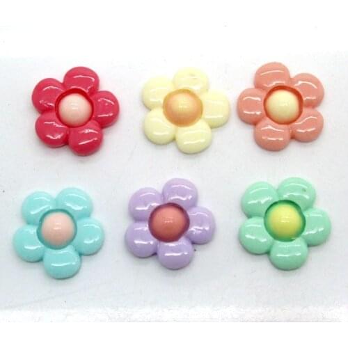 50Pcs Resin Mixed Flower Decoration Crafts Flatback Cabochon Scrapbooking Fit Hair Clips Embellishments Beads Diy