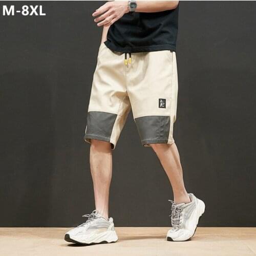 6XL 7XL 8XL Boys Casual Shorts Men Summer Cotton Beach 5XL Loose Teenagers Black New Fat Korean Half Knee Length Big Trouers