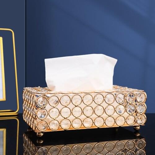 Tissue Box Holder Crystal Cube Napkin Dispenser Bedroom Office Hotel Cafe Coffee Table Decor