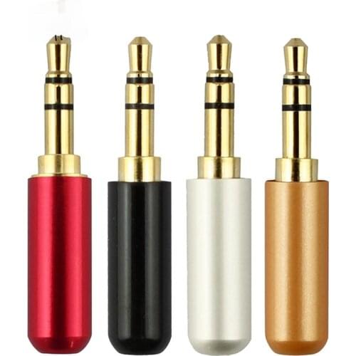 DIY Earphone 3.5mm 3 Pole Stereo Jack Gold Plated Headphone Repair Jack Adapter Metal Alloy Audio Wire Solder Connector