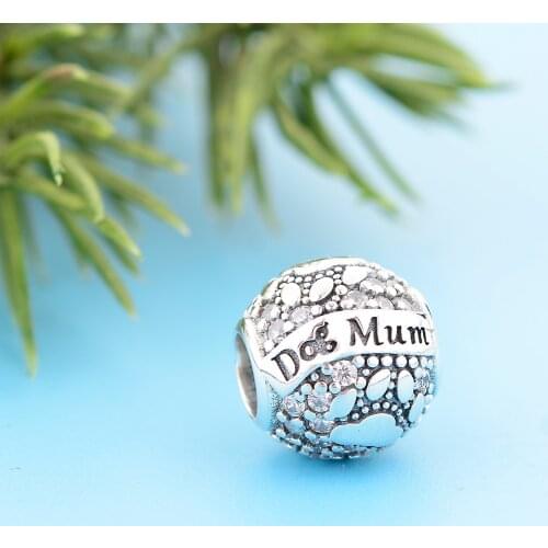 FC Jewelry Fit Original Charm Bracelet Authentic 925 Sterling Silver Paw Footprint Zircon Dog Mum Bead Making Berloque 2021 New