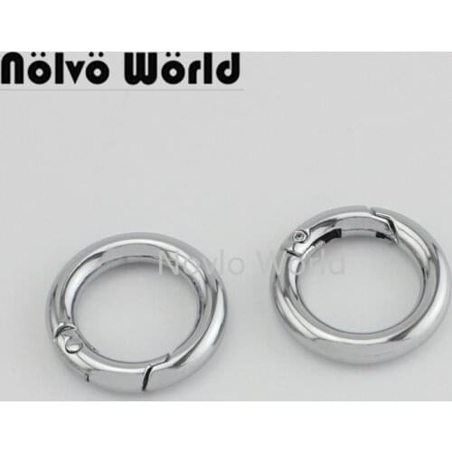 Nolvo Wolrd 5-20-100pcs 6 colors 19.3mm 3/4" chrome metal O ring spring ring carabiner snap clip buckle for men bag parts