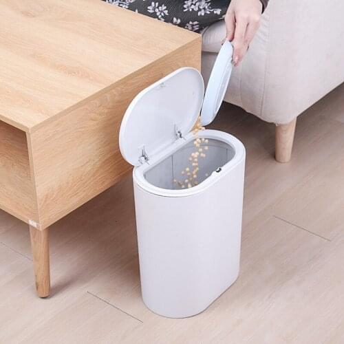 Trash Can Mini Waste Bin Small Garbage Bin Bathroom Bedroom Waste Bin Plastic Push Button Waste Bin Rubbish Can