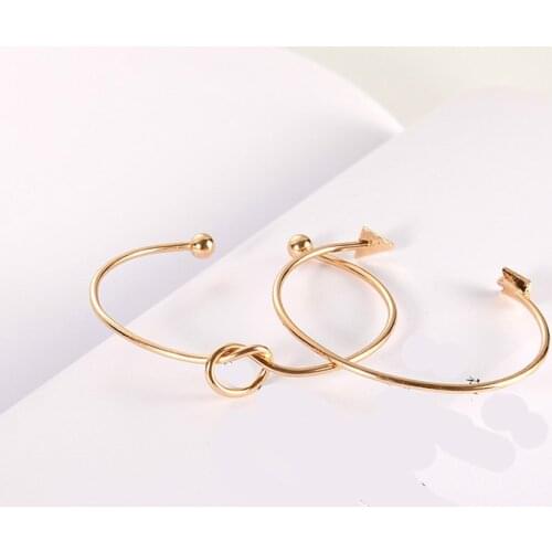 Set Punk 2020 Fashion New Bracelets Wild Simple Color Protection Electric Arrow Knot Open Mouth Ladies Wholesale Sales