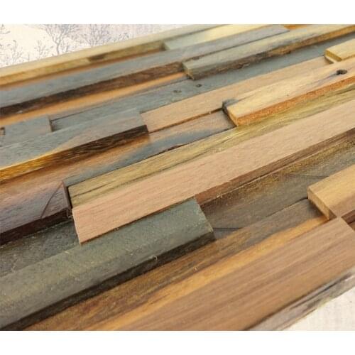 Natural ship wood 3d ancient old boat wooden mosaic tiles wall decoration materials HMWM1035 for backsplash kitchen wall