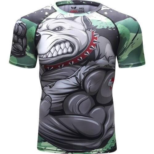 New Men short Sleeve Compression Rash Guard Complete 3D Graphic Compression Shirts Multi-use Fitness MMA Crossfit Tops T-Shirts