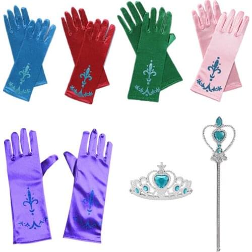 Princess Elsa Gloves Magic Wand Fantasy Girl Anime Movie Gloves Cosplay Performance Accessories Wand Props