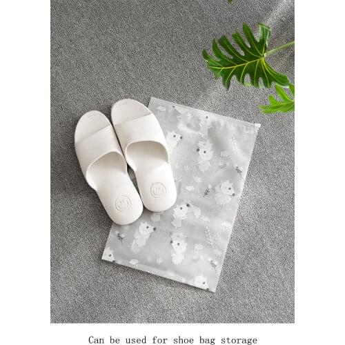 Translucent Scrub Storage Bag Cartoon Printing Sorting Clothes Underwear Organizer Travel Portable Toiletries Makeup Storage Bag