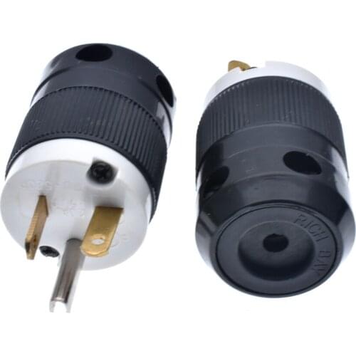 Black American 20A NEMA 5-20P detachable assembly in-line Plug US industry waterproof power wiring plug connector