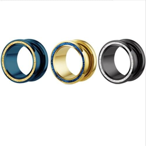 New Retro Gold Color Round Ear Plugs Tunnels Flesh Expansions Piercing Earring Gauges Ears Expander Ring Fashion Women Jewelry