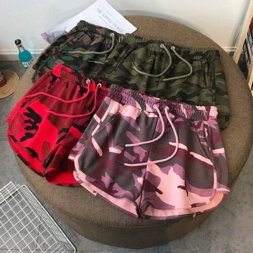 All-match Plus Size Short Pants Summer Casual Lady Loose Leisure Female Workout Skinny Stretch Camouflage Shorts Women Y603