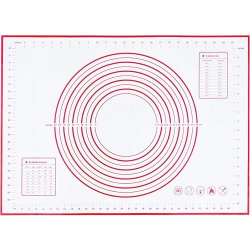 Silicone Pastry Mat Non-Stick Baking Mat for Rolling Dough with Measurements and Pastry Scraper Non-Slip Multipurpose Baking Mat